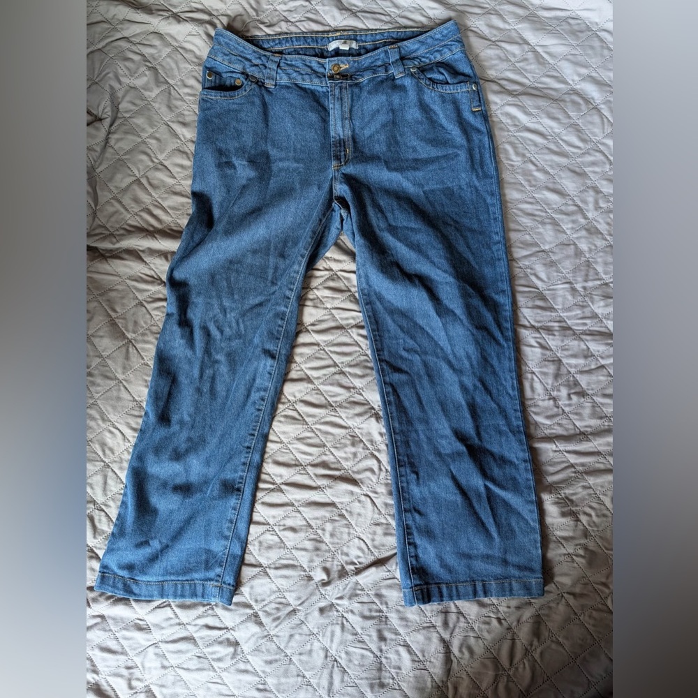Woman Within Jeans~Wide-Leg~High-Rise~Sz 14W Petite~100% Cotton~Unworn